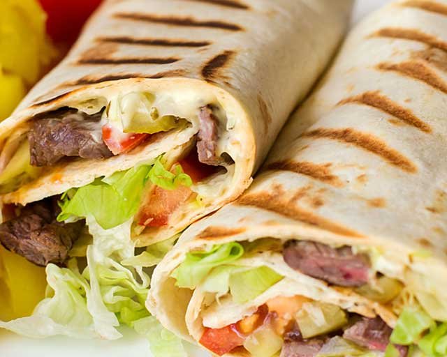 Doner kebab wrapped shawarma